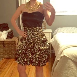 Strapless satin dress